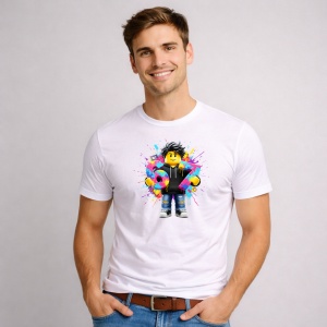 Tricou Paste 67 Roblox Boy Drip Outfit Splash Color, din bumbac 100%, tricou alb, Copii | Dama | Barbat - Img 2