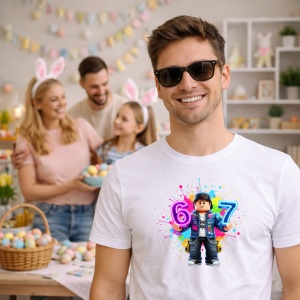 Tricou Paste 67 Roblox Boy Graffiti Multicolor Easter, din bumbac 100%, tricou alb, Copii | Dama | Barbat - Img 5