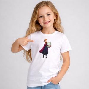 Tricou Paste Anna Frozen Paste Ou Colorat Regal, din bumbac 100%, tricou alb, Copii | Dama | Barbat - Img 2