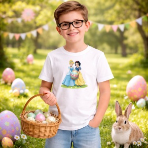 Tricou Paste Cinderella Alba Ca Zapada Paste Cos Comun Oua, din bumbac 100%, tricou alb, Copii | Dama | Barbat - Img 5