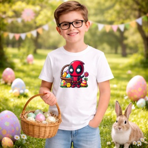 Tricou Paste Deadpool Paste Oua Colorate Cos, din bumbac 100%, tricou alb, Copii | Dama | Barbat - Img 5