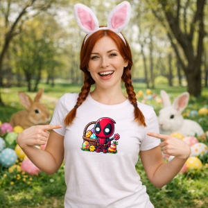 Tricou Paste Deadpool Paste Oua Colorate Cos, din bumbac 100%, tricou alb, Copii | Dama | Barbat - Img 9