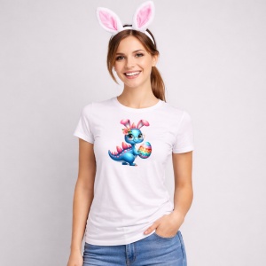 Tricou Paste Dino Baby Paste Ou Colorat Iepuras, din bumbac 100%, tricou alb, Copii | Dama | Barbat - Img 3