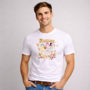 Tricou Paste Easter Girls Grup Fashion Pastel Aesthetic, din bumbac 100%, tricou alb, Copii | Dama | Barbat - Img 2