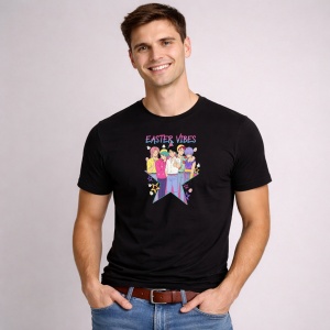 Tricou Paste Easter Vibes Kpop Boys Grup Pastel, din bumbac 100%, tricou negru, Copii | Dama | Barbat - Img 3