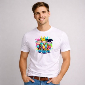Tricou Paste Ed Edd Eddy Paste Oua Colorate Graffiti, din bumbac 100%, tricou alb, Copii | Dama | Barbat