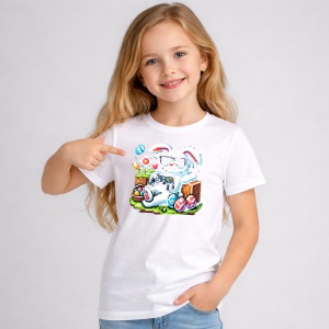Tricou Paste Gamer Pixel Iepuras Paste Oua Colorate, din bumbac 100%, tricou alb, Copii | Dama | Barbat - Img 2