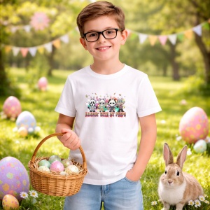 Tricou Paste Hangin With My Peeps Easter Horror Funny Crew, din bumbac 100%, tricou alb, Copii | Dama | Barbat - Img 5