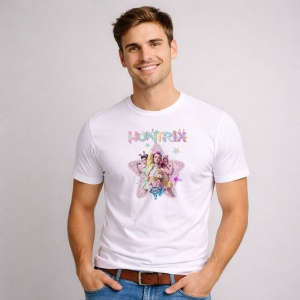 Tricou Paste Huntrix Kpop Star Aesthetic Pastel, din bumbac 100%, tricou alb, Copii | Dama | Barbat - Img 2