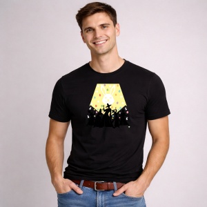 Tricou Paste Iepurasi Silueta Easter Show Dans Kpop, din bumbac 100%, tricou negru, Copii | Dama | Barbat - Img 3