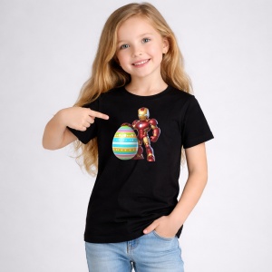 Tricou Paste Iron Man Paste Ou Mare Colorat, din bumbac 100%, tricou negru, Copii | Dama | Barbat - Img 2