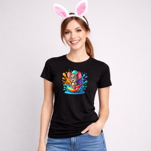 Tricou Paste Jerry Mouse Paste Ou Colorat Vesel, din bumbac 100%, tricou negru, Copii | Dama | Barbat