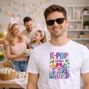 Tricou Paste Kpop Star Squad Easter Girls Grup Colorat, din bumbac 100%, tricou alb, Copii | Dama | Barbat - Img 5