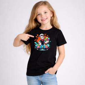 Tricou Paste Marinar Desen Paste Oua Colorate Graffiti, din bumbac 100%, tricou negru, Copii | Dama | Barbat - Img 2