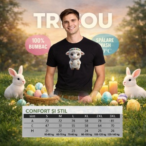 Tricou Paste Miel Crosetat Cu Ou Easter Pastel Cute Kawaii, din bumbac 100%, tricou negru, Copii | Dama | Barbat - Img 6