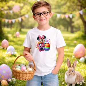 Tricou Paste Minnie Mouse Paste Ou Colorat Decorativ, din bumbac 100%, tricou alb, Copii | Dama | Barbat - Img 5
