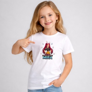 Tricou Paste Mira Kpop Demon Hunters Girl Stil Cool, din bumbac 100%, tricou alb, Copii | Dama | Barbat - Img 3