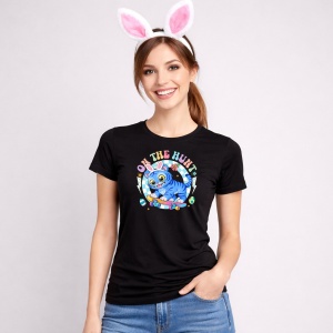 Tricou Paste On The Hunt Kpop Pisica Easter Pastel, din bumbac 100%, tricou negru, Copii | Dama | Barbat - Img 3
