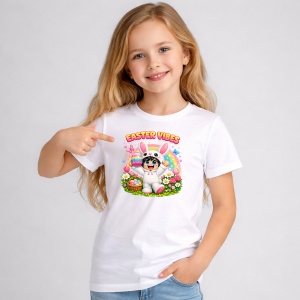 Tricou Paste Roblox Easter Vibes Copil Costum Iepuras Pastel, din bumbac 100%, tricou alb, Copii | Dama | Barbat - Img 1