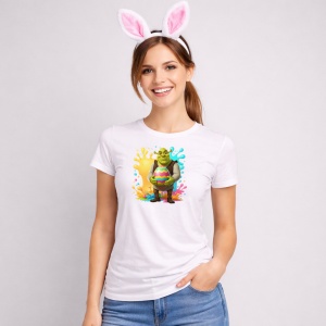 Tricou Paste Shrek Ou Urias Colorat Stropi Vopsea Paste, din bumbac 100%, tricou alb, Copii | Dama | Barbat - Img 3