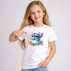 Tricou Paste Stitch Paste Ou Spart Pui Iepuras, din bumbac 100%, tricou alb, Copii | Dama | Barbat
