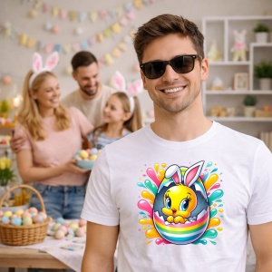Tricou Paste Tweety Paste Ou Colorat Dragut, din bumbac 100%, tricou alb, Copii | Dama | Barbat - Img 7