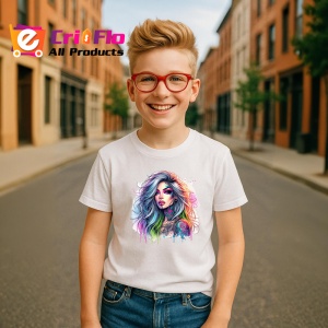 Tricou pastel hair tattooed woman blue tone, femeie cu par pastel si tatuaj ton albastru, Copii | Dama | Barbat - Img 7