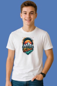 Tricou Peisaj De Iarna Cu Merry Christmas, din bumbac 100%, tricou alb, Copii | Dama | Barbat - Img 3