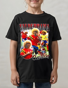 Tricou pentru copii - Carlos Valderrama - Colombian Flair - Carlos Valderrama, Colombia, fotbal copii - Img 2