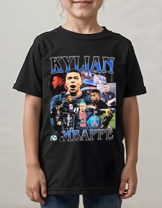Tricou pentru copii - Kylian Mbappé - Starul PSG - Kylian Mbappé, PSG, fotbal copii - Img 2