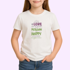 Tricou Person Happy Happiness Citat Engleza, din bumbac 100% , tricou alb pentru Copii | Dama | Barbat - Img 2