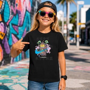 Tricou Personaj Mistic Japonez Graffiti Urban Cultura Asiatica, din bumbac 100%, tricou negru, Copii | Dama | Barbat - Img 7