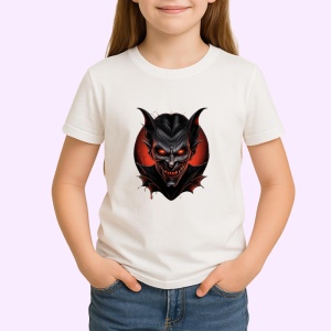 Tricou Personaj vampir sinistru cu fundal rosu intens Copii | Dama | Barbat