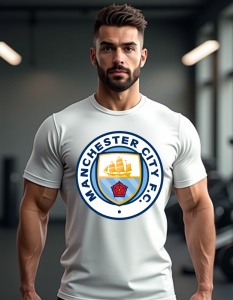 Tricou personalizat pentru barbati din bumbac 100% - Echipa De Fotbal - Manchester City
