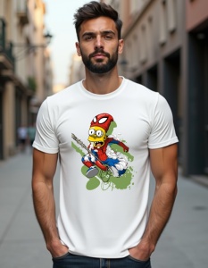 Tricou personalizat pentru barbati din bumbac 100% - SpiderBart, The Simpsons, Spider-Man, desen animat, erou