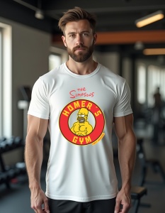 Tricou personalizat pentru barbati din bumbac 100% - "The Simpson's Gym" - Perfect pentru sala si bodybuilding