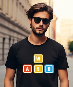 Tricou personalizat pentru bărbați din bumbac 100% - WASD