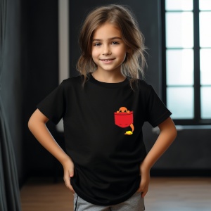 Tricou personalizat pentru copii din bumbac 100% cu imprimeu de buzunar - Charmander din Pokémon - Tricou pentru antrenorii Pokémon - Img 5