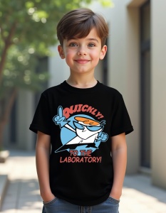 Tricou personalizat pentru copii din bumbac 100% - Dexter's Lab Genius, Dexter, desen animat, știință, nostalgie, ciudat - Img 2