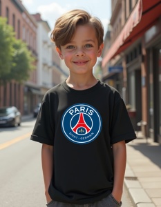 Tricou personalizat pentru copii din bumbac 100% - Echipa De Fotbal - PSG