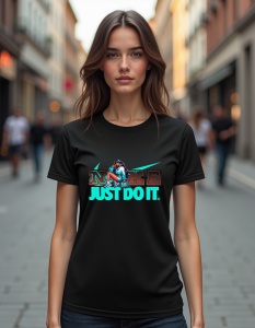 Tricou personalizat pentru dama din bumbac 100% - Cool Girl - Just Do It