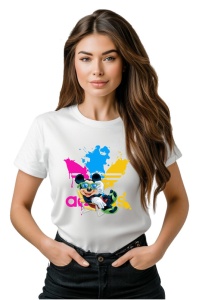 Tricou personalizat pentru damă din bumbac 100% Cool Mickey Mouse Relaxing, cu imprimeu pentru femei, stil modern, confortabil, tricou personalizat