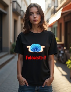 Tricou personalizat pentru dama din bumbac 100% - Foloseste Creierul