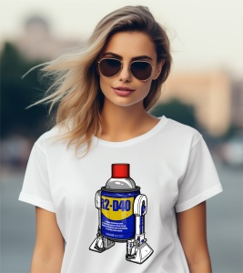 Tricou personalizat pentru dama din bumbac 100% - R2D40 Droid