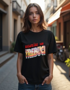 Tricou personalizat pentru dama din bumbac 100% - Salutări din Trebuci