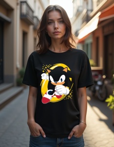 Tricou personalizat pentru dama din bumbac 100% - Sonic Retro