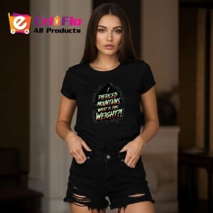 Tricou Pierced Mountains Weight Text Verde, Copii | Dama | Barbat, culoare negru - Img 10