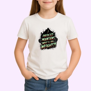 Tricou Pierced Mountains Weight Text Verde, Copii | Dama | Barbat - Img 3