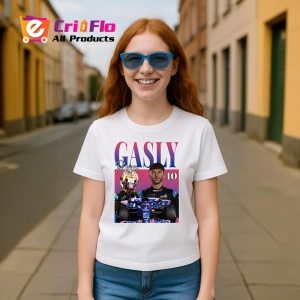 Tricou Pierre Gasly Alpin Portret Si Masina Albastra Formula 1, Copii | Dama | Barbat