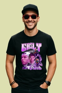 Tricou Pierre Gasly Portret Si Masina Colaj Echipa Alfatouri Formula 1, Copii | Dama | Barbat - Img 3